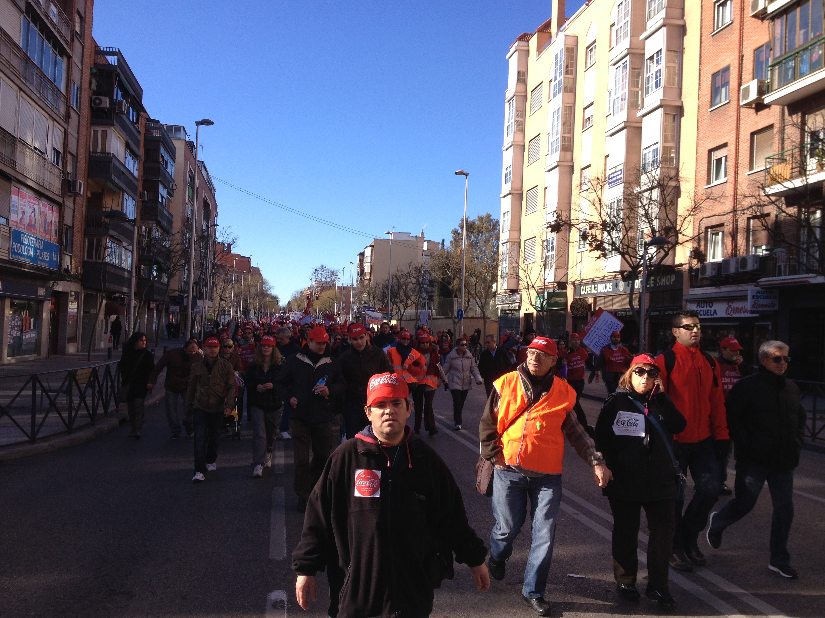 Los Trabajadores de Coca Cola de Fuenlabrada marchan por Madrid