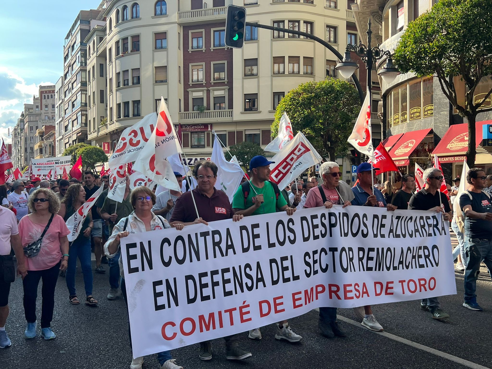USO industria se moviliza en León contra el ERE de Azucarera Iberia ...